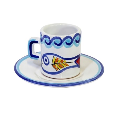 cylindrical Coffee Cup with Saucer Scirocco Ceramiche De Simone cylindrical Coffee Cup with Saucer Scirocco Ceramiche De Simone